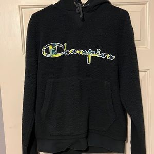 Men’s Champion Fleece Hoodie. Black. Size Small.
